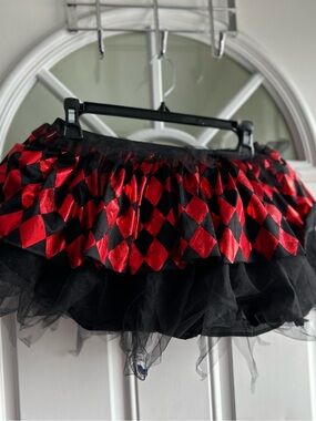 Red and Black Harlequin Tulle Tutu  Pat1
